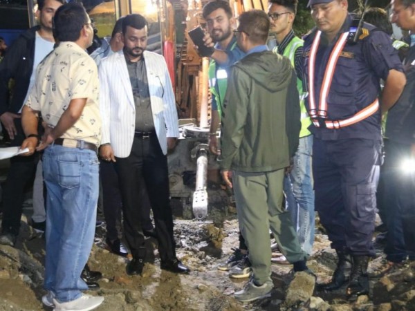 खानेपानीमन्त्री यादवद्धारा राति छड्के अनुगमन तथा निरीक्षण।