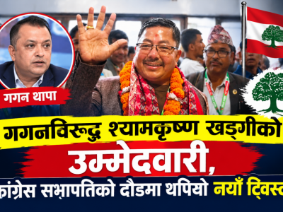 गगनविरुद्ध श्यामकृष्ण खड्गीको उम्मेदवारी, कांग्रेस सभापतिको दौडमा थपियो नयाँ ट्विस्ट