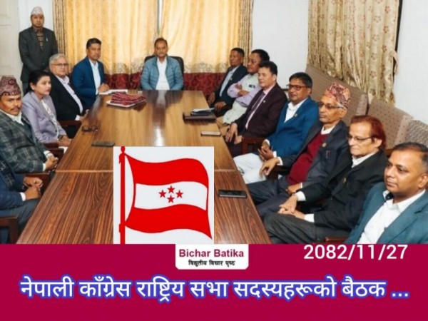 नेपाली काँग्रेस राष्ट्रिय सभा सदस्यहरू  एकताबद्ध भएर विशेष जिम्मेवारी पूर्वक प्रस्तुत हुने ।
