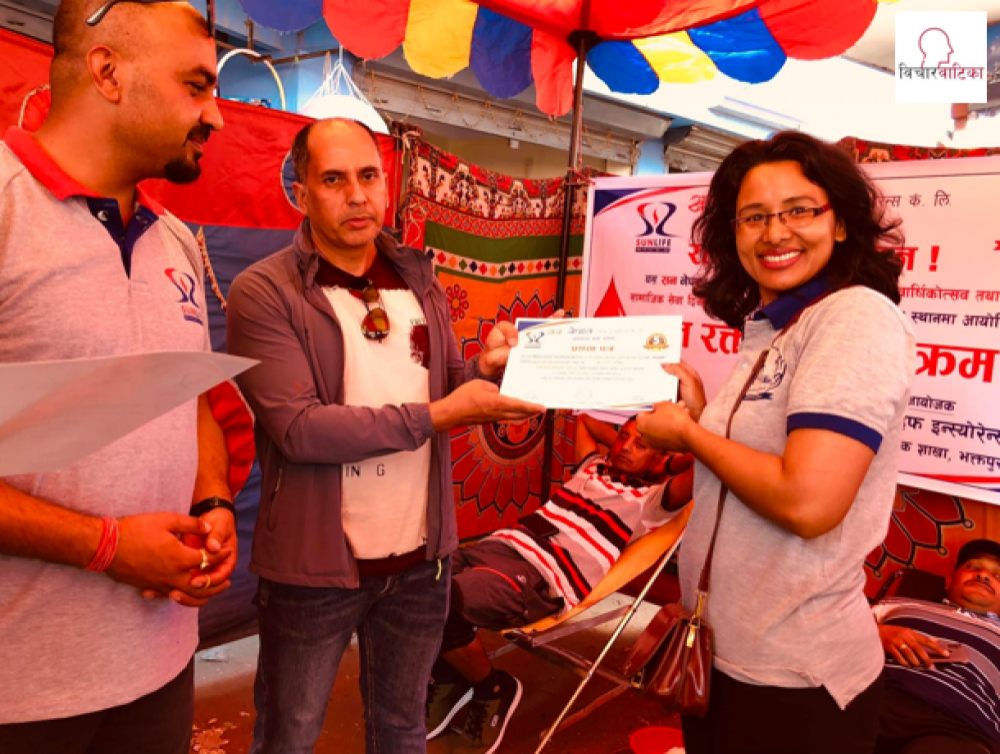 सहयोगी हातहरू नेपालद्वारा आयोजित रक्तदान कार्यक्रममा ४६ रक्तदाताहरूले गरे रक्तदान 