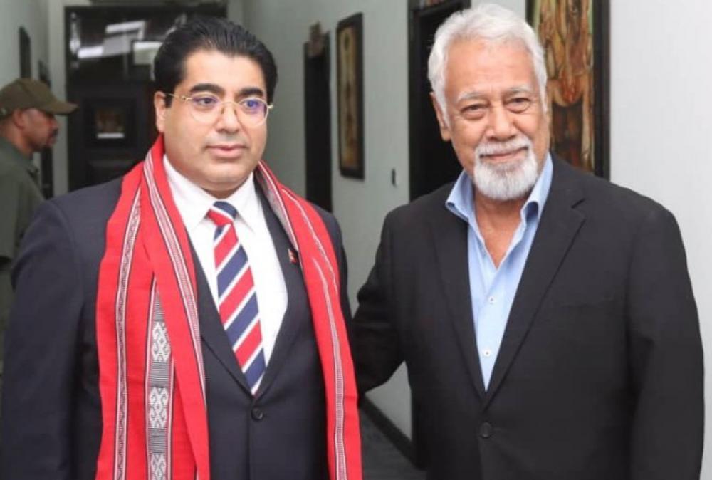 सांसद एकनाथ ढकालद्वारा प्रजातान्त्रिक गणतन्त्र इस्ट टिमोरका प्रधानमन्त्री क्षानना गुस्माओ संग शिष्टाचार भेटघाट ।