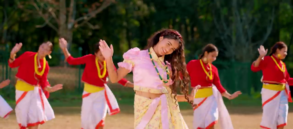 दृष्टि विहिन गायिका थापा मगर र गायक परियारको आवाजमा कल कल बगेकाे खाेला ।