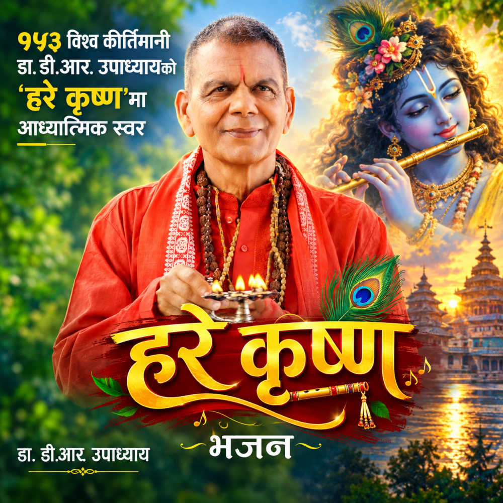 १५३ विश्व कीर्तिमानी डा. डीआर उपाध्यायको ‘हरे कृष्ण’मा आध्यात्मिक स्वर